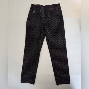 Joseph Ribkoff Black and White Polka Dot Pants 15inW Skinny Leg Dress Trouser